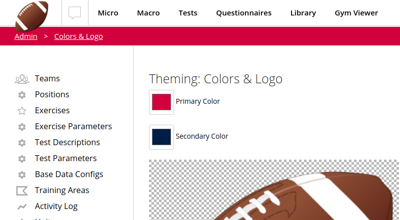 Trayn Settings: Colors and Logo